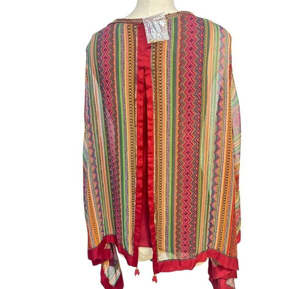 Soft Surroundings Gypset Beaded Layered Kimono Tunic Top S/M NWOT - Picture 5 of 7